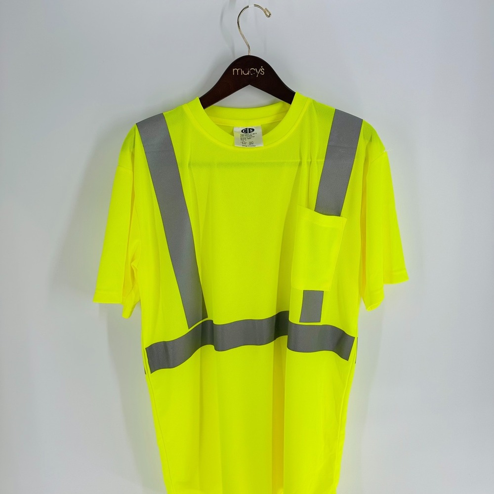 CIS TPB1 Safety Driven High Visibility Crew Neck Pullover T-Shirt Yellow‎ Size L